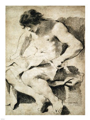 Study of a Seated Young Man by Guercino (Giovanni Francesco Barbieri)