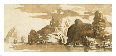 A View of Mountains across a Lake by Jacques Callot