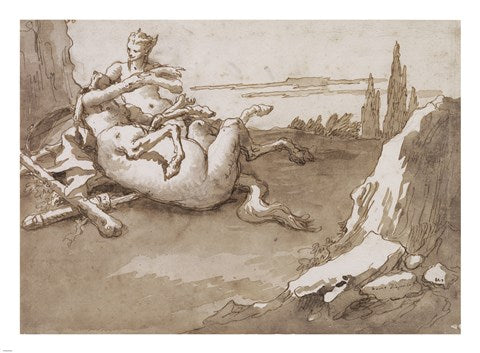 A Centaur and a Female Faun in a Landscape by Giovanni Domenico Tiepolo