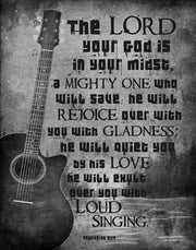 Zephaniah 3:17 The Lord Your God (Guitar Black & White) by Inspire Me