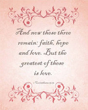1 Corinthians 13:13 Faith, Hope and Love (Pink) by Inspire Me