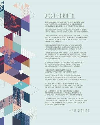 Desiderata Abstract Geometric Background by Quote Master