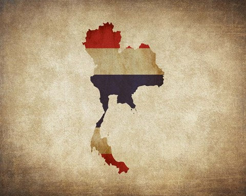 Map with Flag Overlay Thailand by Color Me Happy