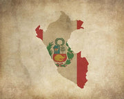 Map with Flag Overlay Peru by Color Me Happy