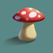 Mushroom on Teal Background Part I by Color Me Happy