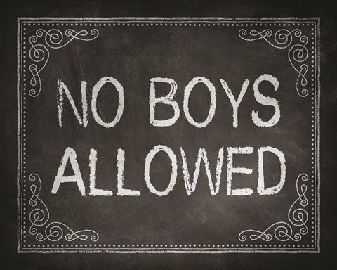 No Boys Allowed Chalkboard Background by Color Me Happy