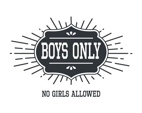 Boys Only Sunburst White Background by Color Me Happy