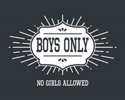 Boys Only Sunburst Cool Gray Background by Color Me Happy