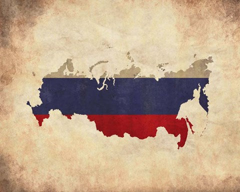 Map with Flag Overlay Russia by Color Me Happy