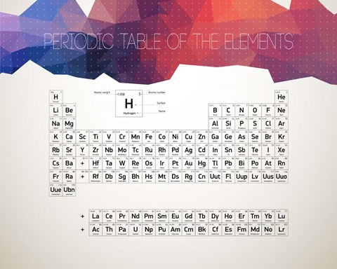 Periodic Table Of The Elements Abstract Low Poly Shape by Color Me Happy