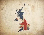 Map with Flag Overlay United Kingdom by Color Me Happy