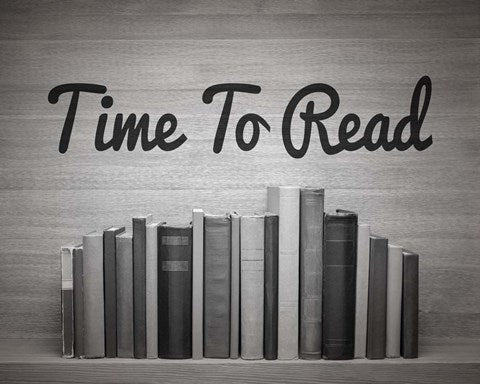 Time To Read - Wood Background Black and White by Color Me Happy