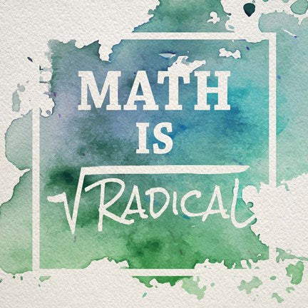 Math Is Radical Watercolor Splash Green by Color Me Happy