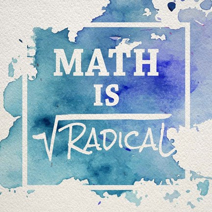 Math Is Radical Watercolor Splash Blue by Color Me Happy