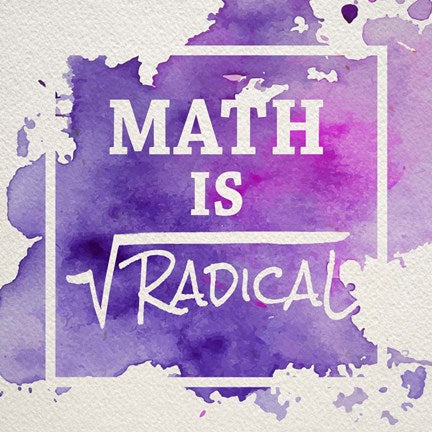 Math Is Radical Watercolor Splash Purple by Color Me Happy