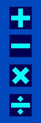 Math Symbols Wall Scroll - Blue by Color Me Happy