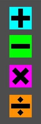 Math Symbols Wall Scroll - Colorful Boxes by Color Me Happy