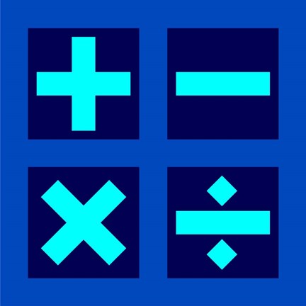 Math Symbols Square - Blue by Color Me Happy