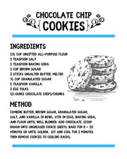 Chocolate Chip Cookies Recipe White Background by Color Me Happy