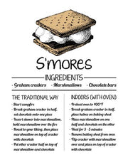 S'mores Recipe White Background by Color Me Happy