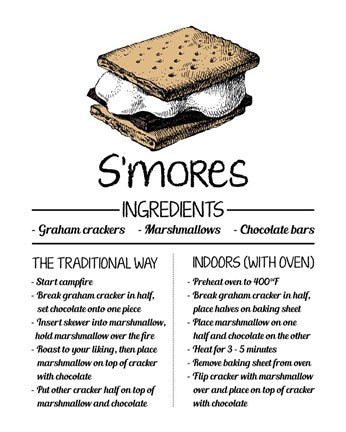 S'mores Recipe White Background by Color Me Happy