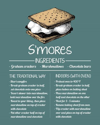S'mores Recipe Blue Background by Color Me Happy