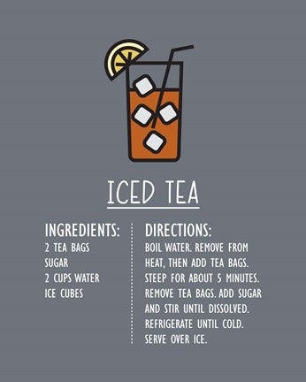 Iced Tea Recipe Gray Background by Color Me Happy
