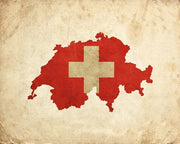 Map with Flag Overlay Switzerland by Color Me Happy