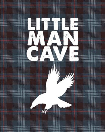 Little Man Cave - Eagle Blue Plaid Background by Color Me Happy