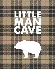 Little Man Cave - Bear Tan Plaid Background by Color Me Happy