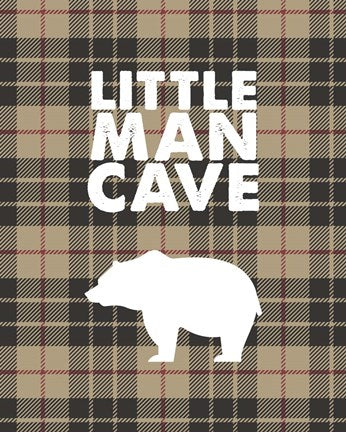 Little Man Cave - Bear Tan Plaid Background by Color Me Happy