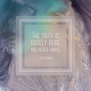 The Truth is Rarely Pure - Abstract Tan and Teal by Quote Master