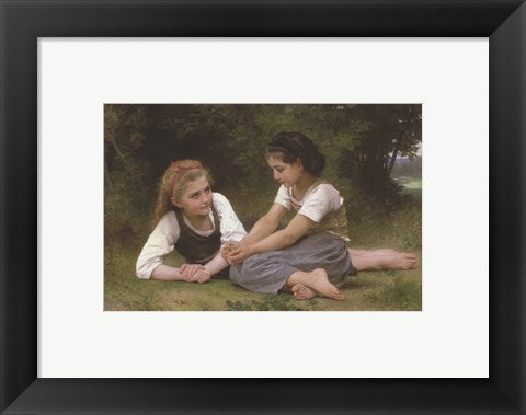 Framed Art The Nut Gatherers, 1882 by William Adolphe Bouguereau Wall Decor 18x24 Artwork