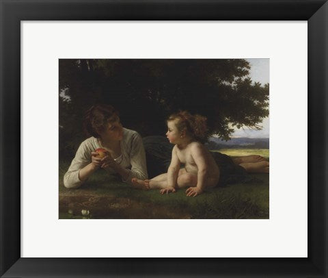 Framed Art Temptation, 1880 by William Adolphe Bouguereau Wall Decor 18x24 Artwork