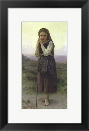 Framed Art Frame Art A Little Shepherdess, 1891 by William Adolphe Bouguereau Wall Decor 18x24 Artwork