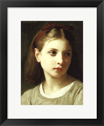 Framed Art Une Petite Fille, 1886 by William Adolphe Bouguereau Wall Decor 18x24 Artwork