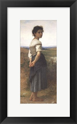 Framed Art The Young Shepherdess, 1885 by William Adolphe Bouguereau Wall Decor 18x24 Artwork