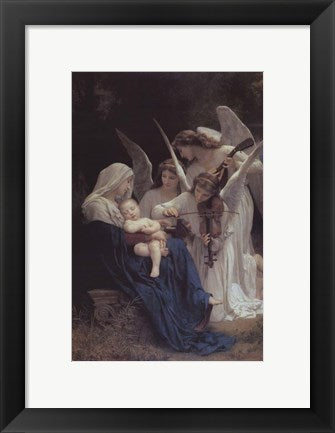 Framed Art Song of the Angels by William Adolphe Bouguereau Wall Decor 18x24 Artwork