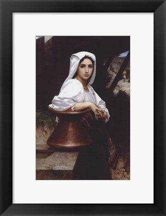 Framed Art Italian Girl Drawing Water by William Adolphe Bouguereau Wall Decor 18x24 Artwork