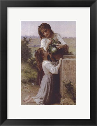 Framed Art Frame Art At the Fountain by William Adolphe Bouguereau Wall Decor 18x24 Artwork