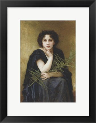 Framed Art Reflection, 1898 by William Adolphe Bouguereau Wall Decor 18x24 Artwork