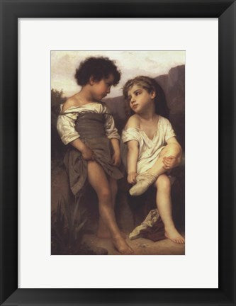 Framed Art Frame Art At the Edge of the Brook by William Adolphe Bouguereau Wall Decor 18x24 Artwork