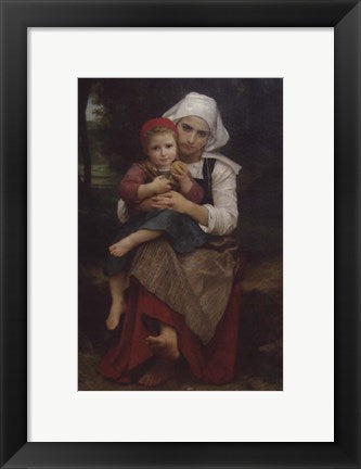 Framed Art Frame Art Breton Brother and Sister by William Adolphe Bouguereau Wall Decor 18x24 Artwork