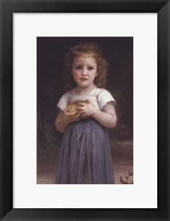 Framed Art Little Girl Holding Apples in Her Hands by William Adolphe Bouguereau Wall Decor 18x24 Artwork