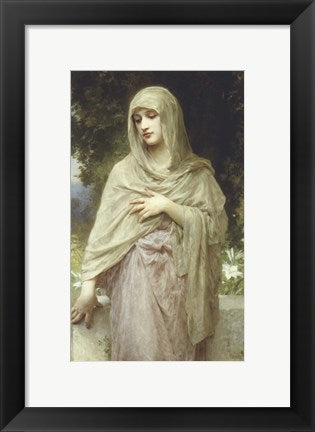 Framed Art Meditation, 1902 by William Adolphe Bouguereau Wall Decor 18x24 Artwork
