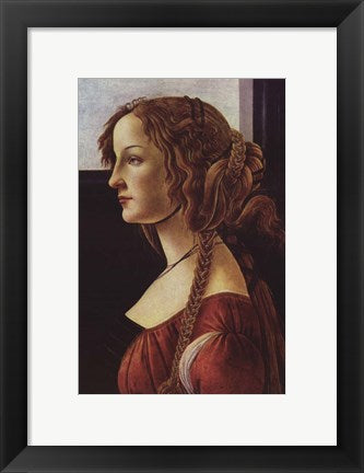 Framed Art Portrait of Simonetta Vespucci by Sandro Botticelli Wall Decor 18x24 Artwork