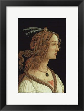 Framed Art Portrait of a Young Woman, 1485 by Sandro Botticelli Wall Decor 18x24 Artwork