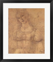 Framed Art Framed Drawing of a Woman by Sandro Botticelli Wall Decor18x24 Artwork