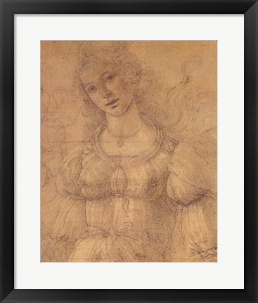 Framed Art Framed Drawing of a Woman by Sandro Botticelli Wall Decor18x24 Artwork