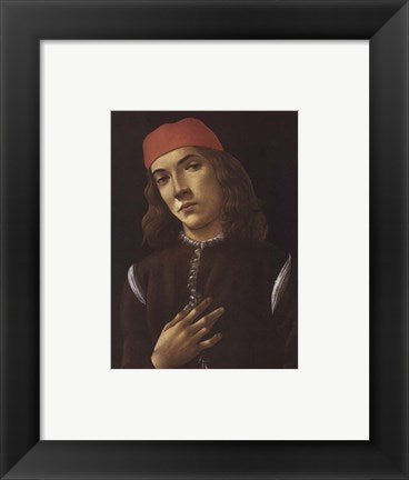 Framed Art Portrait of Youth by Sandro Botticelli Wall Decor 18x24 Artwork